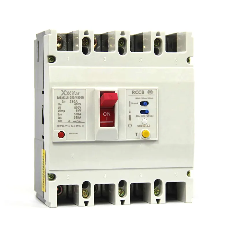 2p 100a Tpn Mccb met Rcd-beveiliging